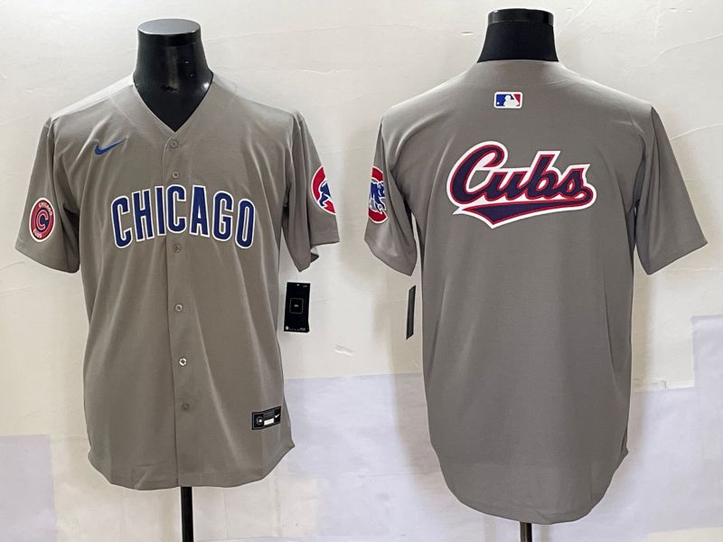 Men 2025 Chicago Cubs Blank Grey Game Nike MLB Jersey style 36->chicago cubs->MLB Jersey